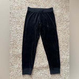 Black velvet Champion joggers, size medium